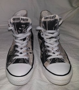 newspaper print sneakers