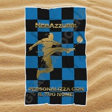 Asciugamano Telo Mare Inter Nerazzurri con Nome Personalizzato idea regalo