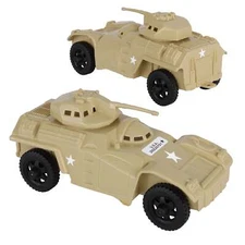 TimMee Processed Plastic Modern Armored Cars Tim Mee Army Men Tan Recon Vehicles