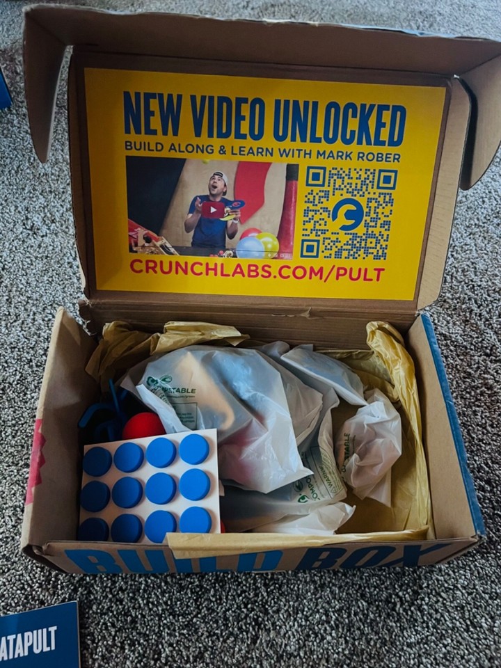 Mark Rober Crunch Labs Build Box Domino Catapult Kit New, Never Used, Blue eBay