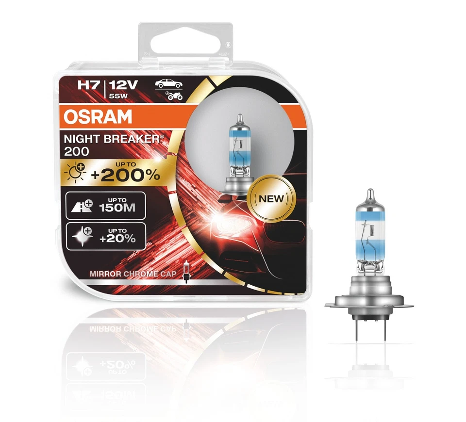 Osram H7 12V NIGHT BREAKER 200 bis zu 200% mehr Licht 2Stk.+W5W Blau - Bild 2 von 4