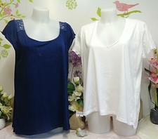 Lot vêtements occasion femme: Hauts / Tee-shirts " Zara - Etam " - T : 44 / 46 *