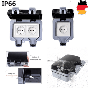 16A Wasserdichte Schaltsteckdose IP66 Außenwand-Schaltsteckdose EU-Stecker 2020