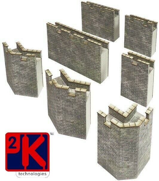 Metcalfe PO293 Castles Curtain Walls Die Cut Card Kit 00 Gauge Model - T48 Post