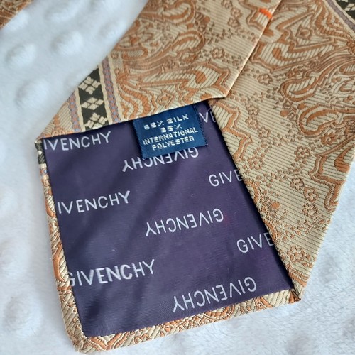Vintage Givenchy Herren Paris Krawatte braun geometrisch Seide Krawatte Italy Couture - Bild 11 von 12