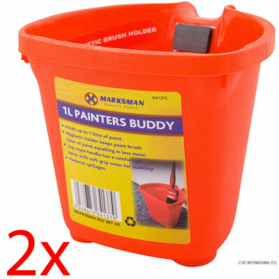 NEU 2 X 1L MALER BUDDY EIMER MAGNETISCHER HALTER FÜR FARBPINSELGRIFF DEKORIEREN