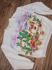 Vintage Seatshirt - Snowman In Desert Cactus Colorful Unique - Wear Marks