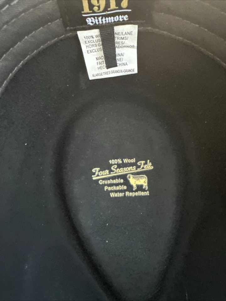 Sombrero Fedora de Lana Scala Outback Four Seasons Fieltro Negro X-Grande 1917 Biltmore Foto 3 de 4
