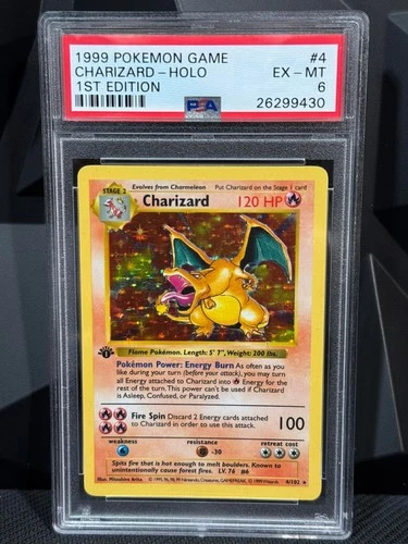 1999 Pokemon Base 1st edition shadowless Charizard psa 6