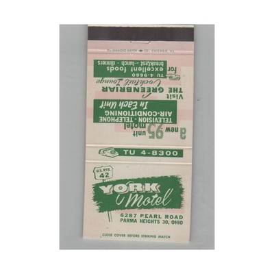 Matchbook Cover York Motel Parma Heights OH