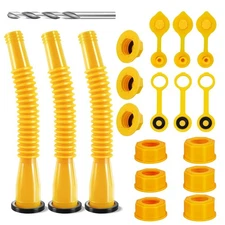 CYLUER GAS CAN SPOUT REPLACEMENT, ANTI-SPILL GAS CAN NOZZLE REPLACMENT, - YELLOW