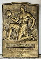 VINTAGE ART DECO B.F. GOODRICH COMPANY HEAVY IRON SERVICE LOYALTY PLAQUE 9"x13"