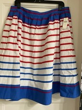 NWT Anthropologie Maeve Striped MIDI Skirt SZ XL Retail 138.