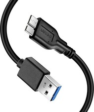 Micro B Cable, USB 3.0 A Male to Sync Cord,Data Wire for Black