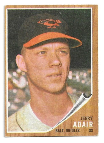 Jerry Adair #449 1962 Topps card