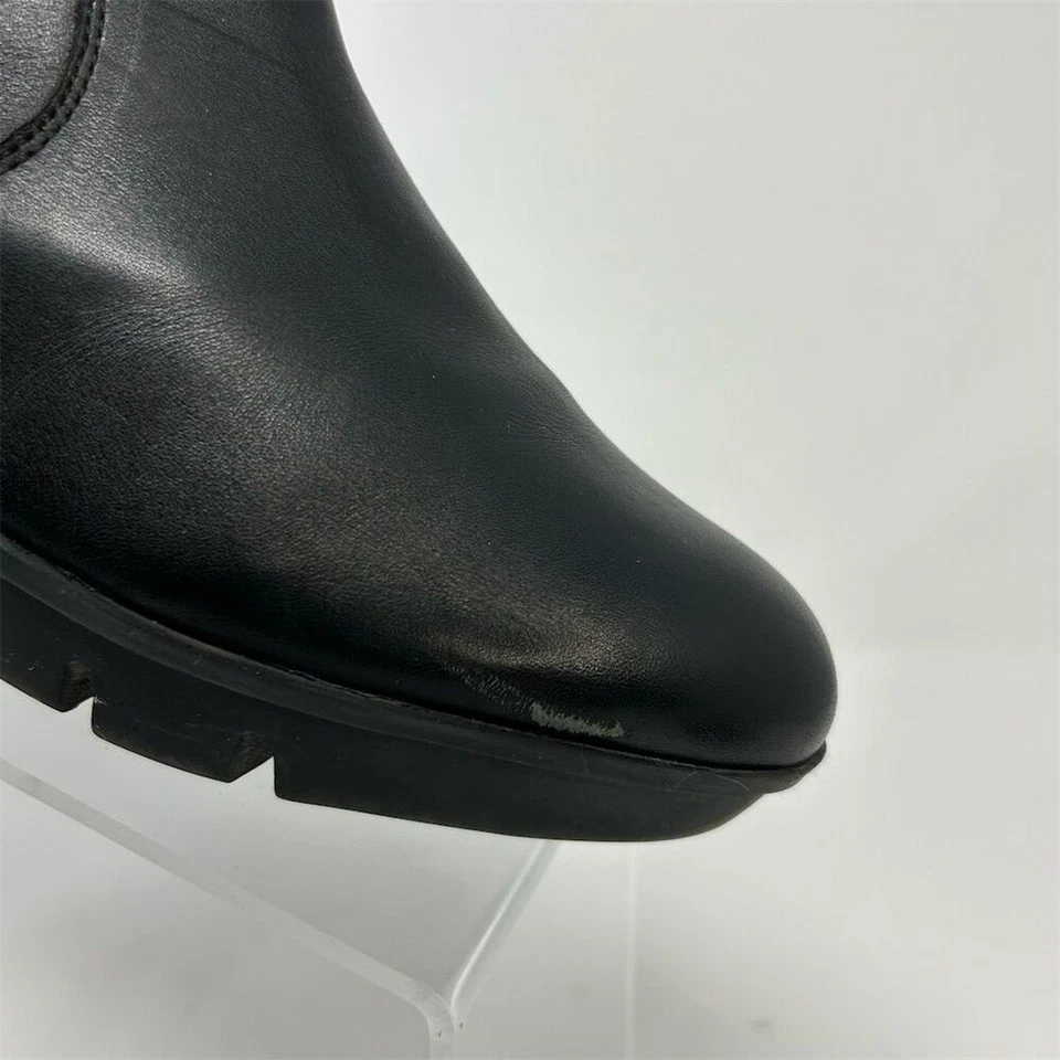 PIKOLINOS 黑色皮革踝靴 42 码(美国 11 码)楔形鞋跟拉链闭合 — 第 3/4 张图片