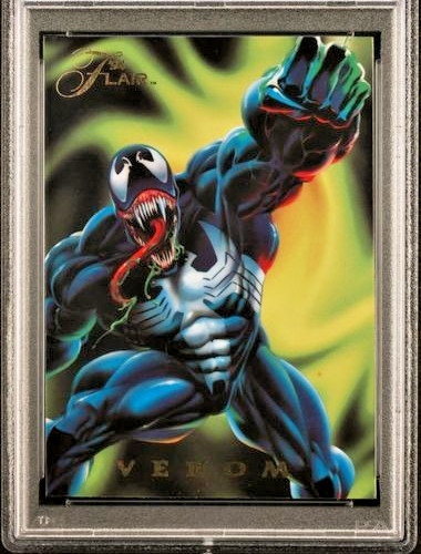 1994 Flair Marvel Power Blast Etched Foil #7 VENOM Eddie Brock Spider-Man PSA 8 view 13