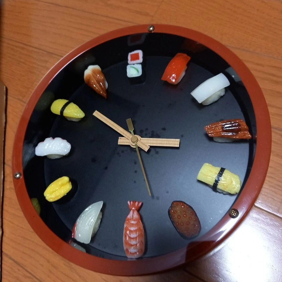 Food sample Sushi Wall Clock Japanese craftsman 12 nigiri-sushi From Japan - Image 2 of 4