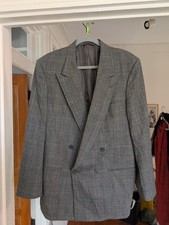 Vintage Christian Dior Monsieur Double Breasted Blazer 44R Houndstooth 100 Wool