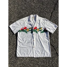 Vtg Paradise Found Hawaiian shirt XL Honolulu floral 90s true vintage 