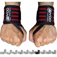 Wrist Wraps & Straps for Gym & Weightlifting (18 inch) Black/Red
