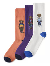 NIB Polo Ralph Lauren Polo Bear Giftbox Multicolor Size 10-13 Socks