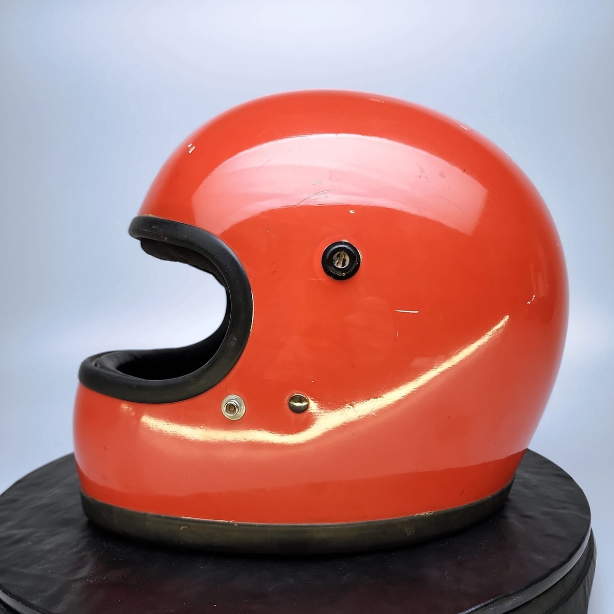 Bell Star II Vintage Motorcycle Helmet Orange Sz: 7 3/4 Snell 1975