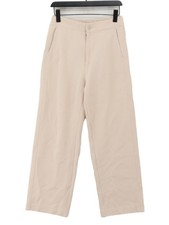 Uniqlo Women's Suit Trousers W 28 in Cream Cotton with Polyester Dress Pants