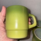 4 VTG Anchor Hocking Fire-King Stackable Mugs Shaded Darker Green Ombre Tops — photo 6