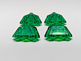 LEGO 1990s Space Police Trans Green Brick Facet Lot of 4 - 2463 6984 6897 6957