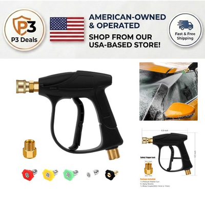 #ad #ad Versatile High Pressure Washer Gun with Brass Coupler amp; 5 Nozzles 4350 PSI $30.59