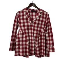 Tuckernuck Pomander Place Apple Red Gingham Scarlett Button Down $98 Size XS