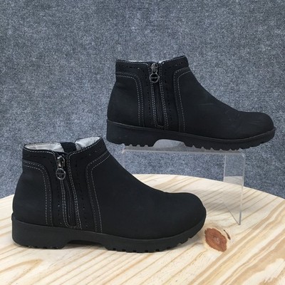 Jsport by Jambu Jenna Boots Womens 8 M Ankle Bootie Side Zip Block Heels Black