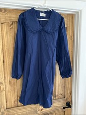 NYT America & Rosa 100% Cotton Navy Long Sleeve Collared Dress