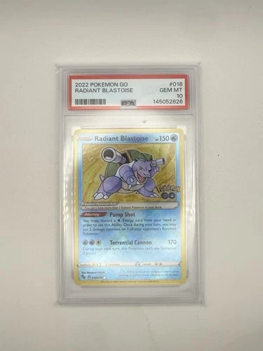 2022 Pokemon Go Radiant Blastoise #018 GEM MT PSA 10