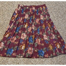 Vintage Alfred Dunner Pleated Floral Print Skirt Women's Size 14 Multicolor