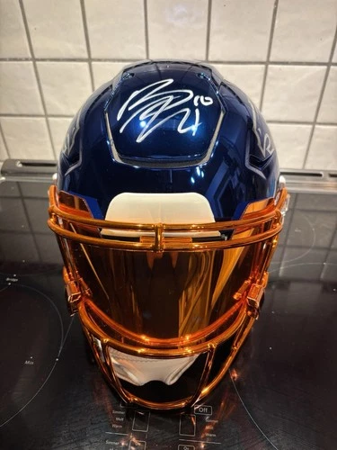 Bo Nix Denver Broncos Chrome Speed Flex Signed Full Size Helmet Beckett COA