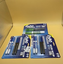 Expo 3 PACKS OF 4ct Fine Mixed 2 Dry / 2 Wet Erase Marker Assorted Purple, NEW