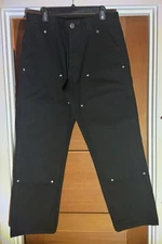 Chrome Hearts Black Carpenter Black Denim Pants Size 34 Mens Silver Hardware