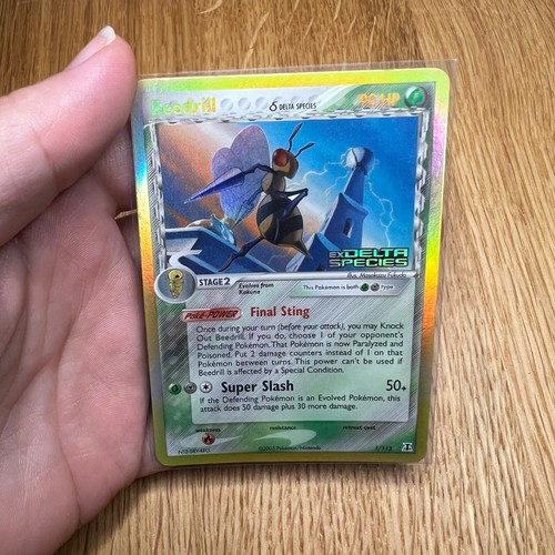 Pokemon Beedrill Delta Species Holo Rare Gold Stamped 1/113 LP