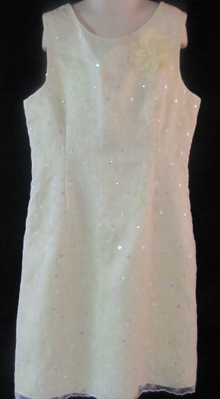 Bonnie Jean Sleeveless Yellow Dress with Sparkles Size 14