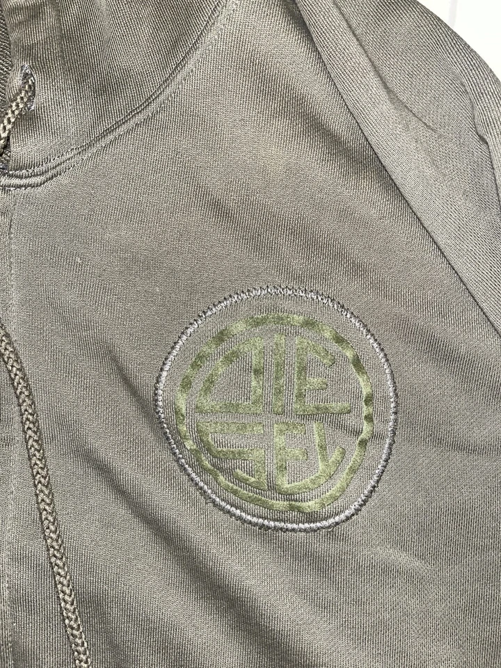 Толстовка с капюшоном на молнии хаки Diesel - Изображение 2 из 4