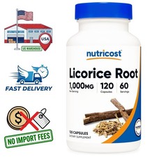 Licorice Root Powder 1000mg Glycyrrhiza glabra 120 Capsules, 60 Servings