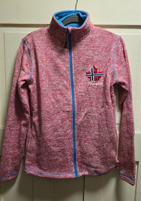 Nebulus Fleece Jacke Pink Melange Blaue Details Gr.S/36 mit Kordelzug Damen