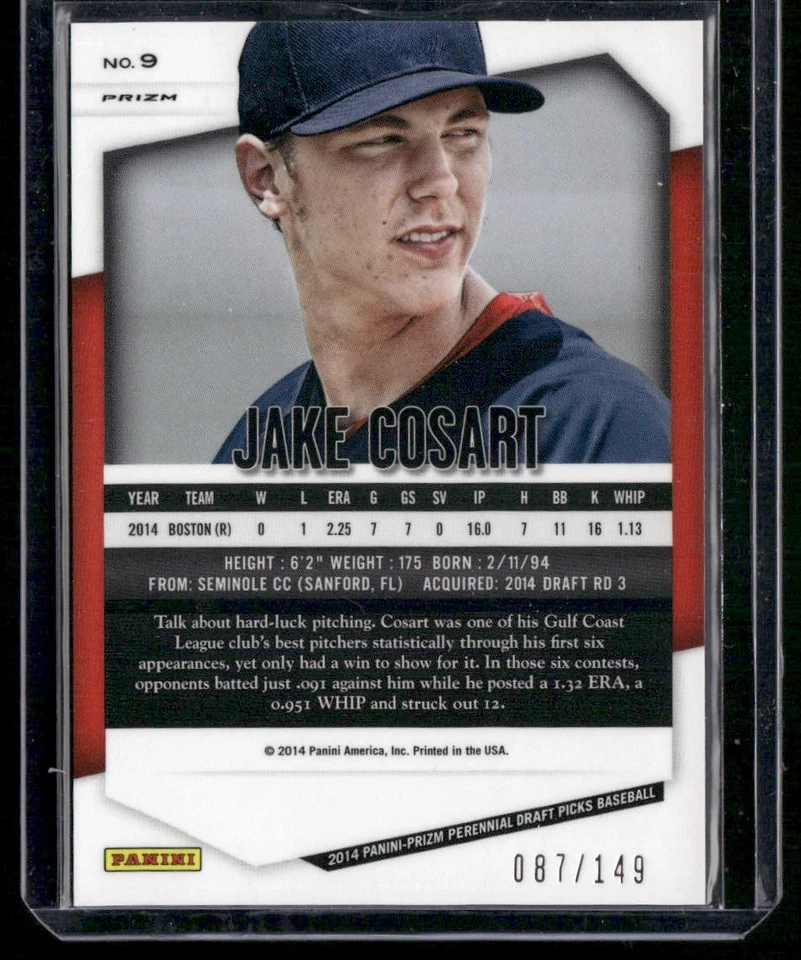 2014 Panini Prizm Perennial Draft Picks #9 Jake Cosart Prizms Purple #/149 - Image 2 of 2