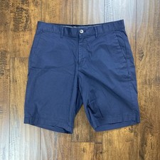 MICHAEL KORS Chino Shorts Slim Fit Navy Blue Flat Front Men's Size 30