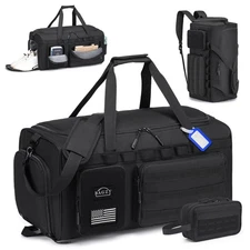 Tactical Gym Bags for Men 3 In 1 Travel Duffle Bag 40L with Shoe Compartment ...