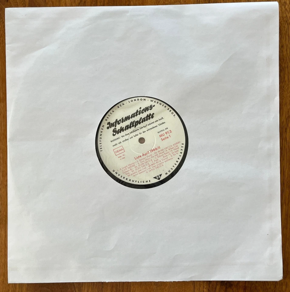 INFORMATIONS-SCHALLPLATTE April 1966 (12" Promo LP) Decca, RCA, Telefunken - Bild 3 von 3