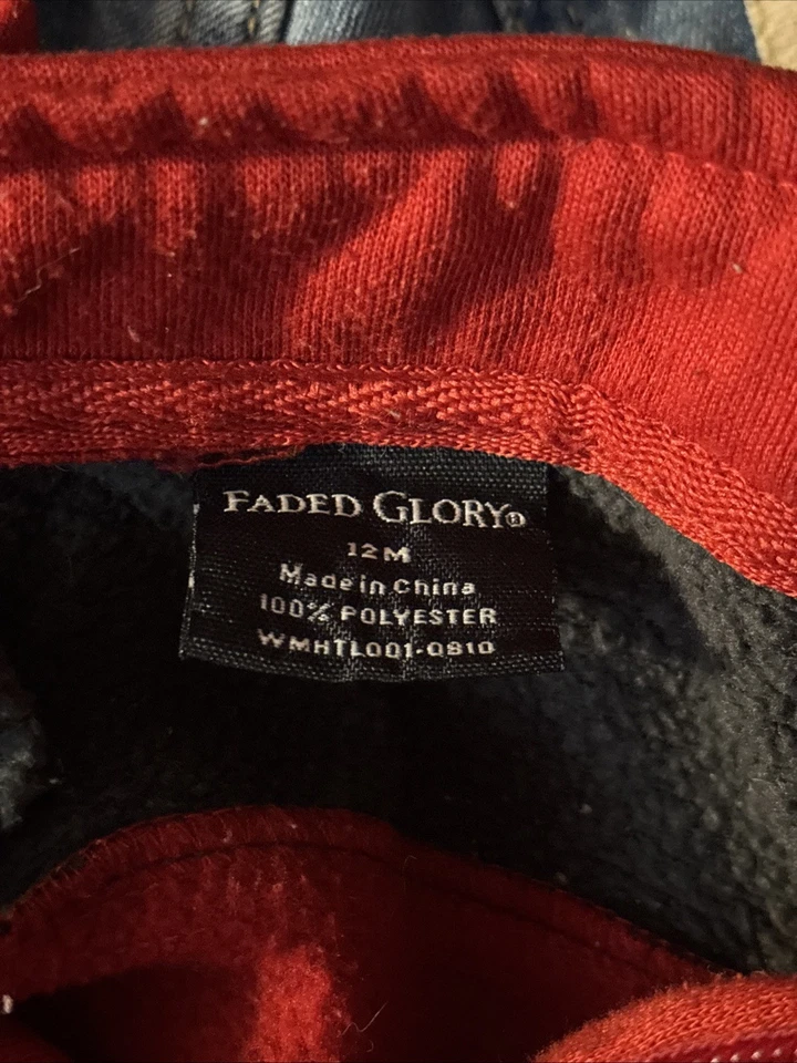 Conjunto de 2 piezas de atuendo de colección Faded Glory para niño de 12 meses sudadera con cremallera completa jeans Foto 4 de 4