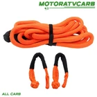 ALL-CARB 1"×30' Orange Kinetic Recovery Rope 34000lb Heavy Duty w/2 Soft Shackle